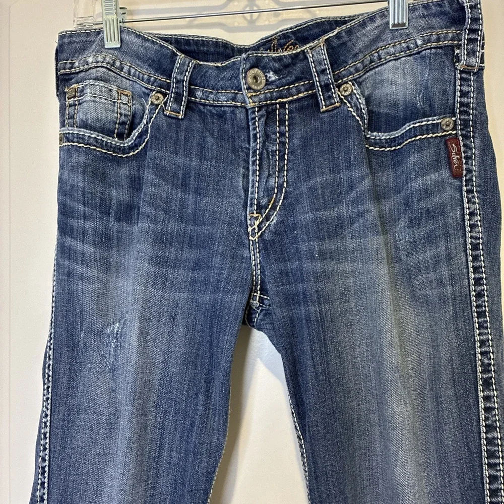 Silver Jeans Co Suki Surplus Bootcut Jeans Blue Thick Stitch W32 L34 L906SDA257
